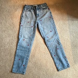 Pacsun Mom Jeans With Flower Patches